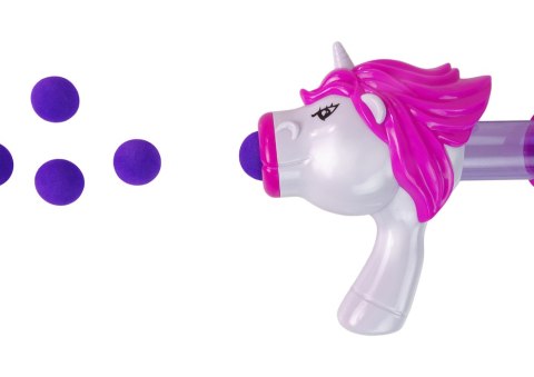 LEAN Toys Pistolet Wyrzutnia na Miękkie Kulki Jednorożec Niebieski Różowy LEAN Toys Pistolet Wyrzutnia na Miękkie Kulki Jednorożec Niebieski Różowy