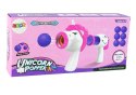 LEAN Toys Pistolet Wyrzutnia na Miękkie Kulki Jednorożec Niebieski Różowy