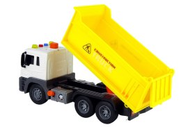LEAN Toys Pojazd Budowlany Wywrotka 1:16 Unoszona Naczepa Żółta Światła Dźwięki