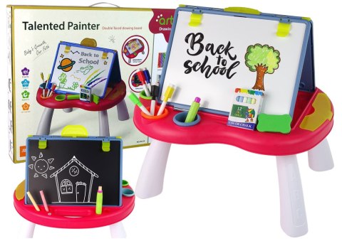 LEAN Toys Tablica 2w1 Stolik Kredowa Pisaki Gra Chińczyk Węże LEAN Toys Tablica 2w1 Stolik Kredowa Pisaki Gra Chińczyk Węże