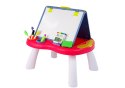 LEAN Toys Tablica 2w1 Stolik Kredowa Pisaki Gra Chińczyk Węże