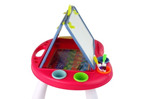 LEAN Toys Tablica 2w1 Stolik Kredowa Pisaki Gra Chińczyk Węże LEAN Toys Tablica 2w1 Stolik Kredowa Pisaki Gra Chińczyk Węże