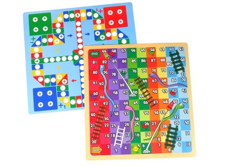 LEAN Toys Tablica 2w1 Stolik Kredowa Pisaki Gra Chińczyk Węże LEAN Toys Tablica 2w1 Stolik Kredowa Pisaki Gra Chińczyk Węże