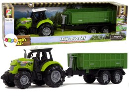 LEAN Toys Traktor Odpinana Przyczepka Farma Dźwięk Zielony