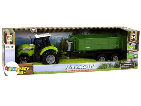 LEAN Toys Traktor Odpinana Przyczepka Farma Dźwięk Zielony LEAN Toys Traktor Odpinana Przyczepka Farma Dźwięk Zielony