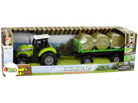 LEAN Toys Traktor z Przyczepka Bale Siana Dźwięk Zielony LEAN Toys Traktor z Przyczepka Bale Siana Dźwięk Zielony