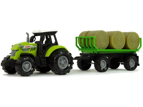LEAN Toys Traktor z Przyczepka Bale Siana Dźwięk Zielony LEAN Toys Traktor z Przyczepka Bale Siana Dźwięk Zielony
