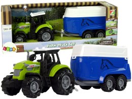 LEAN Toys Traktor z Przyczepka Dla Konia Dźwięk Zielony Farma