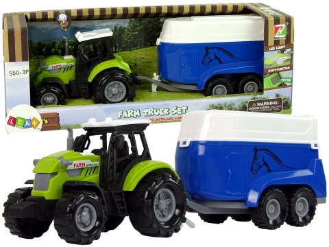 LEAN Toys Traktor z Przyczepka Dla Konia Dźwięk Zielony Farma LEAN Toys Traktor z Przyczepka Dla Konia Dźwięk Zielony Farma