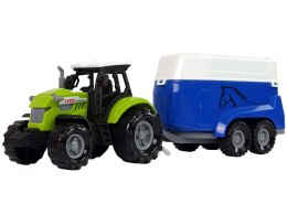 LEAN Toys Traktor z Przyczepka Dla Konia Dźwięk Zielony Farma