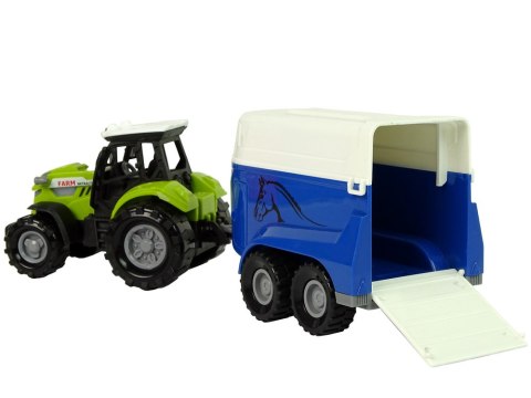 LEAN Toys Traktor z Przyczepka Dla Konia Dźwięk Zielony Farma LEAN Toys Traktor z Przyczepka Dla Konia Dźwięk Zielony Farma