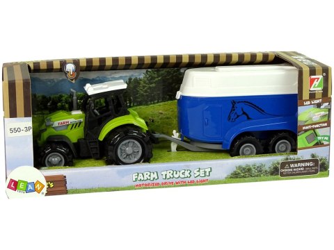 LEAN Toys Traktor z Przyczepka Dla Konia Dźwięk Zielony Farma LEAN Toys Traktor z Przyczepka Dla Konia Dźwięk Zielony Farma