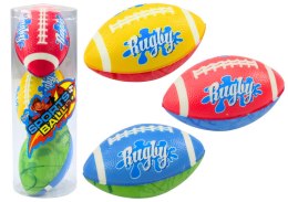 LEAN Toys Zestaw 3 Piankowych Piłek Do Rugby 3 Kolory