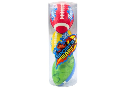 LEAN Toys Zestaw 3 Piankowych Piłek Do Rugby 3 Kolory LEAN Toys Zestaw 3 Piankowych Piłek Do Rugby 3 Kolory