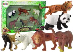 LEAN Toys Zestaw 6 Figurek Dzikie Zwierzęta Safari Figurka Tygrys Małpa Lew