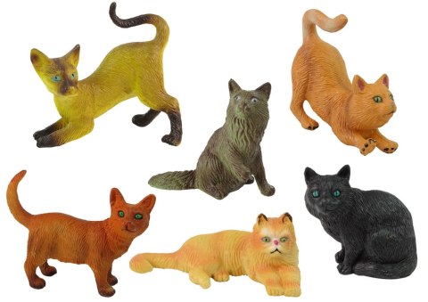 LEAN Toys Zestaw 6 Figurek Koty Rasowe Koty Domowe LEAN Toys Zestaw 6 Figurek Koty Rasowe Koty Domowe