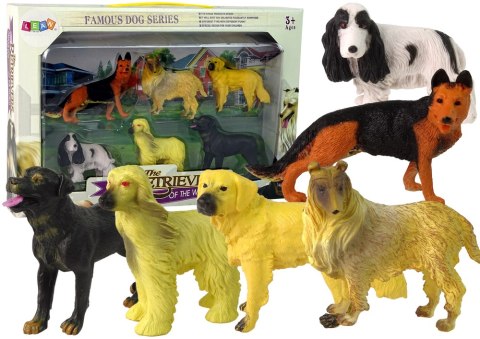 LEAN Toys Zestaw 6 Figurek Psów Figurka Pies Psy Rasowe LEAN Toys Zestaw 6 Figurek Psów Figurka Pies Psy Rasowe