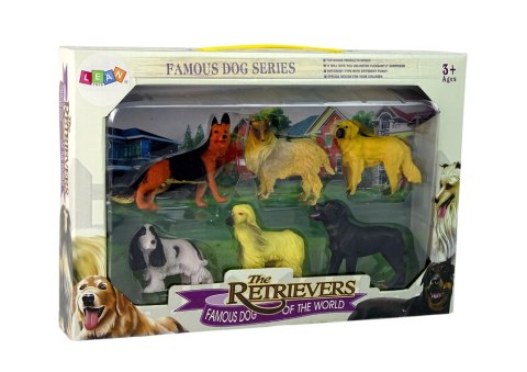 LEAN Toys Zestaw 6 Figurek Psów Figurka Pies Psy Rasowe LEAN Toys Zestaw 6 Figurek Psów Figurka Pies Psy Rasowe