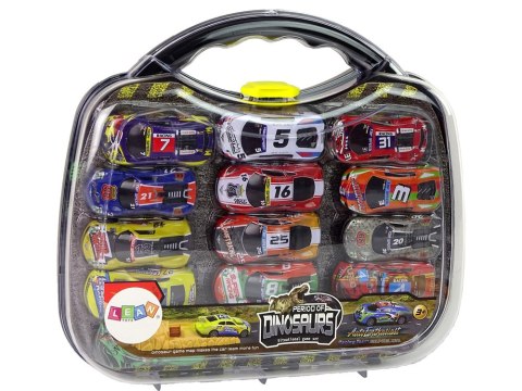 LEAN Toys Zestaw Auta Sportowe Resoraki Dinozaury Akcesoria Znaki Drogowe Walizka LEAN Toys Zestaw Auta Sportowe Resoraki Dinozaury Akcesoria Znaki Drogowe Walizka