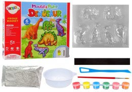 LEAN Toys Zestaw DIY Do Malowania Dinozaury Gips Magnesy