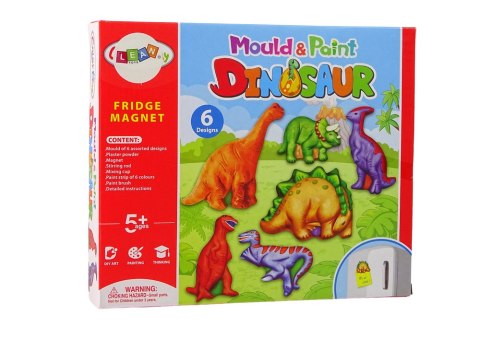 LEAN Toys Zestaw DIY Do Malowania Dinozaury Gips Magnesy LEAN Toys Zestaw DIY Do Malowania Dinozaury Gips Magnesy