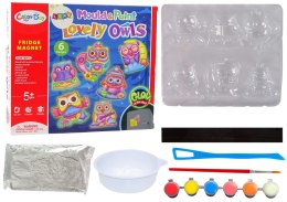 LEAN Toys Zestaw DIY Do Malowania Świecące Sowy Gips Magnesy