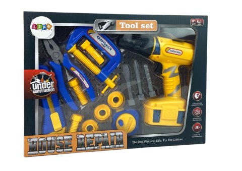 LEAN Toys Zestaw Dla Majsterkowicza Wiertarka Na Baterie LEAN Toys Zestaw Dla Majsterkowicza Wiertarka Na Baterie