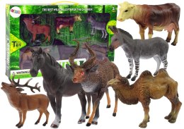 LEAN Toys Zestaw Figurek Zwierzęta Domowe Leśne Jeleń Krowa