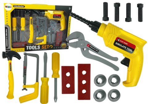 LEAN Toys Zestaw Majsterkowicza Wiertarka Młotek Śrubokręty LEAN Toys Zestaw Majsterkowicza Wiertarka Młotek Śrubokręty
