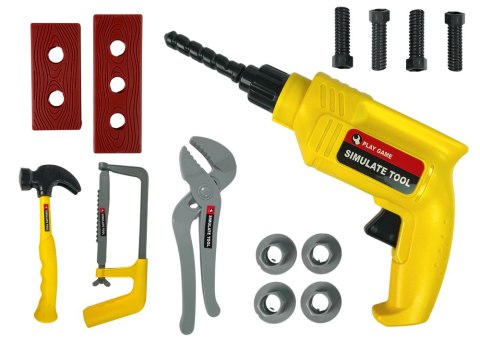 LEAN Toys Zestaw Majsterkowicza Wiertarka Młotek Śrubokręty LEAN Toys Zestaw Majsterkowicza Wiertarka Młotek Śrubokręty