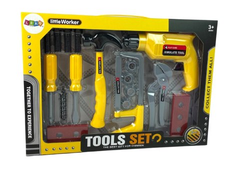 LEAN Toys Zestaw Majsterkowicza Wiertarka Młotek Śrubokręty LEAN Toys Zestaw Majsterkowicza Wiertarka Młotek Śrubokręty