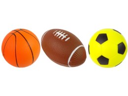 LEAN Toys Zestaw Miękkich Piłek Sportowych 3w1 Piłka Nożna Koszykówka