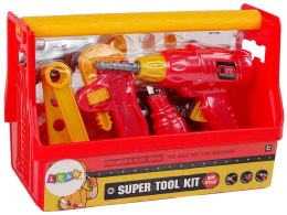 LEAN Toys Zestaw Narzędzi Skrzynka Młotek Kleszcze Czerwony