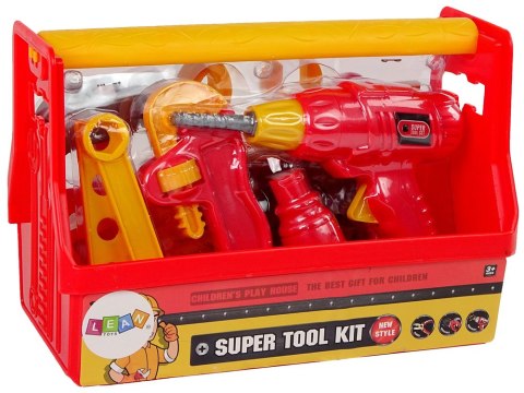 LEAN Toys Zestaw Narzędzi Skrzynka Młotek Kleszcze Czerwony LEAN Toys Zestaw Narzędzi Skrzynka Młotek Kleszcze Czerwony