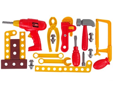 LEAN Toys Zestaw Narzędzi Skrzynka Młotek Kleszcze Czerwony LEAN Toys Zestaw Narzędzi Skrzynka Młotek Kleszcze Czerwony
