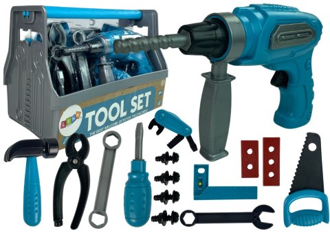 LEAN Toys Zestaw Narzędzi Skrzynka Piła Wiertarka Niebieski LEAN Toys Zestaw Narzędzi Skrzynka Piła Wiertarka Niebieski