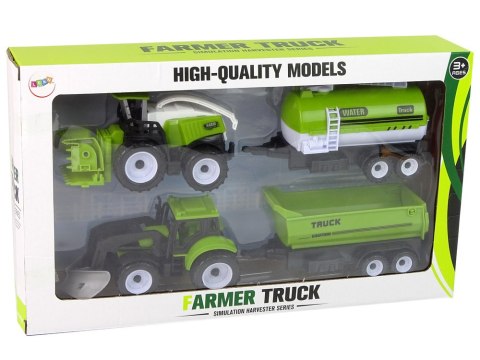 LEAN Toys Zestaw Pojazdów Farmerskich Traktor Kombajn Cysterna Naczepa LEAN Toys Zestaw Pojazdów Farmerskich Traktor Kombajn Cysterna Naczepa