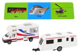 LEAN Toys Zestaw Pojazdów Kamper Przyczepa Kempingowa Metalowe Elementy