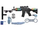 LEAN Toys Zestaw Policyjny Policjanta w Walizce Efekty Światło Dźwięk Karabin