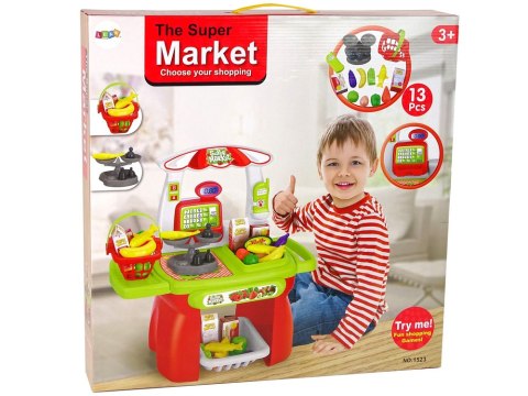 LEAN Toys Zestaw Supermarket Koszyk Sklepowy Waga Artykuły Spożywcze LEAN Toys Zestaw Supermarket Koszyk Sklepowy Waga Artykuły Spożywcze