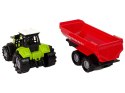 LEAN Toys Zielony Traktor z Czerwoną Przyczepką Dźwięk