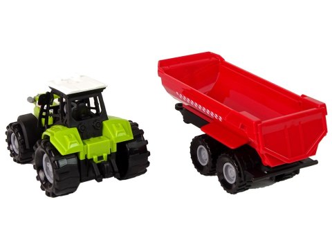 LEAN Toys Zielony Traktor z Czerwoną Przyczepką Dźwięk LEAN Toys Zielony Traktor z Czerwoną Przyczepką Dźwięk