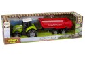 LEAN Toys Zielony Traktor z Czerwoną Przyczepką Dźwięk