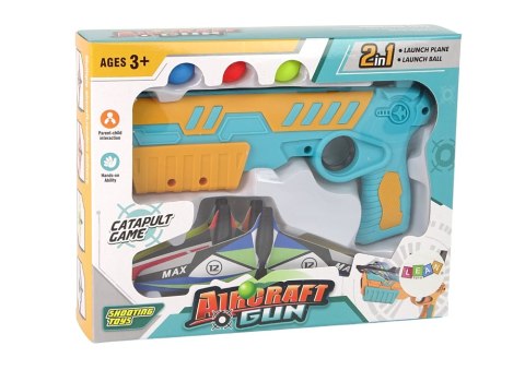 LEAN TOYS Pistolet na Kulki Wyrzutnia Samolotów 2w1 z podajnikiem 4 Samoloty LEAN TOYS Pistolet na Kulki Wyrzutnia Samolotów 2w1 z podajnikiem 4 Samoloty