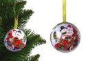 LEAN TOYS Świąteczna Bombka Metalowa Ozdoba Na Choinkę Mikołaj z Bałwanem Zielona