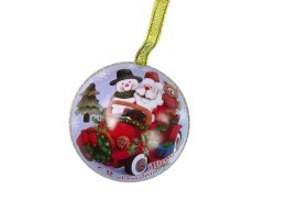LEAN TOYS Świąteczna Bombka Metalowa Ozdoba Na Choinkę Mikołaj z Bałwanem Zielona