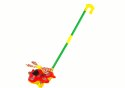 LEAN TOYS Wesoły Samolot Pchacz Kij Dzwonek Czerwony