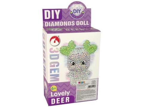 LEAN TOYS Zestaw DIY Diamentowy Renifer DIY Kryształki Brelok 3D Biały LEAN TOYS Zestaw DIY Diamentowy Renifer DIY Kryształki Brelok 3D Biały