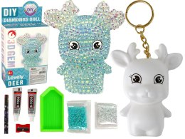 LEAN TOYS Zestaw DIY Diamentowy Renifer DIY Kryształki Brelok 3D Niebieski