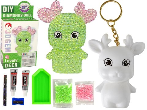 LEAN TOYS Zestaw DIY Diamentowy Renifer DIY Kryształki Brelok 3D Zielony LEAN TOYS Zestaw DIY Diamentowy Renifer DIY Kryształki Brelok 3D Zielony